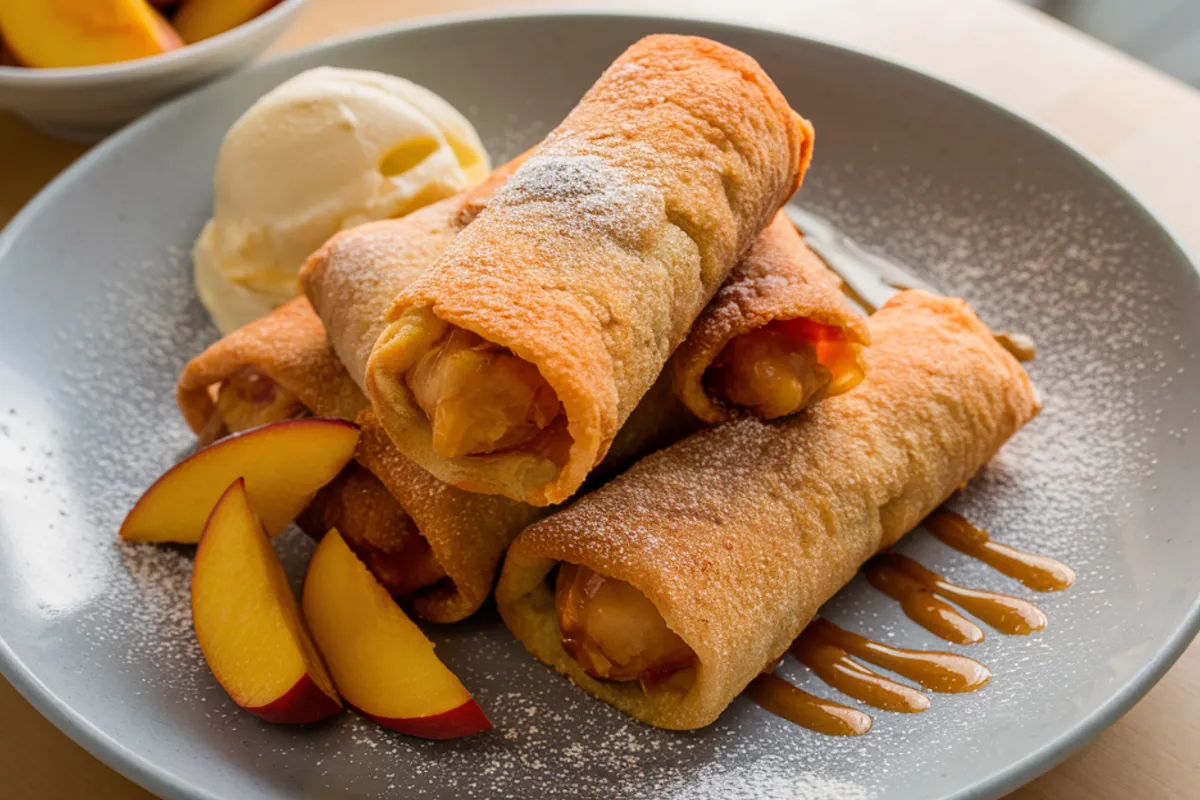 Peach Cobbler Egg Rolls