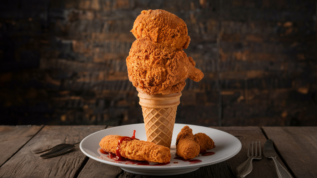 fried chicken ice cream Serving Suggestions